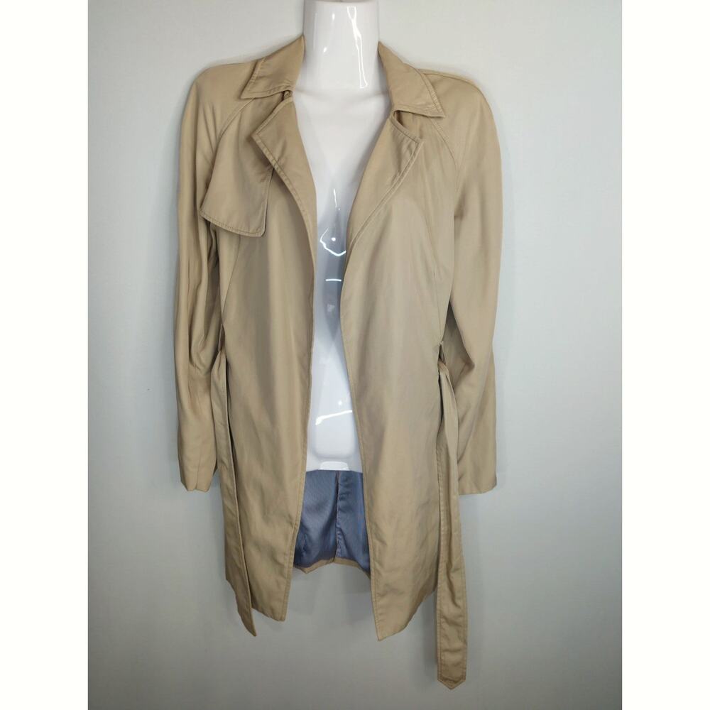 Zara Basic Khaki Trench Coat Women's Medium Neutral‎ Outdoor Gorpcore Minimalist